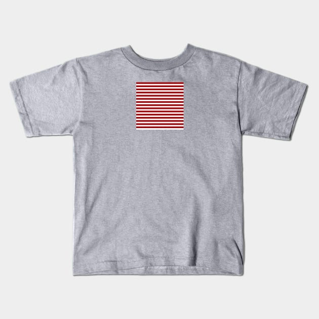 Classic Stripes - Red + White Kids T-Shirt by NolkDesign